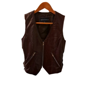 Med Burgundy leather vest